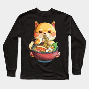 Kawaii Shiba Inu Noodles Cute Anime Dog Ramen Otaku Weeaboo Long Sleeve T-Shirt